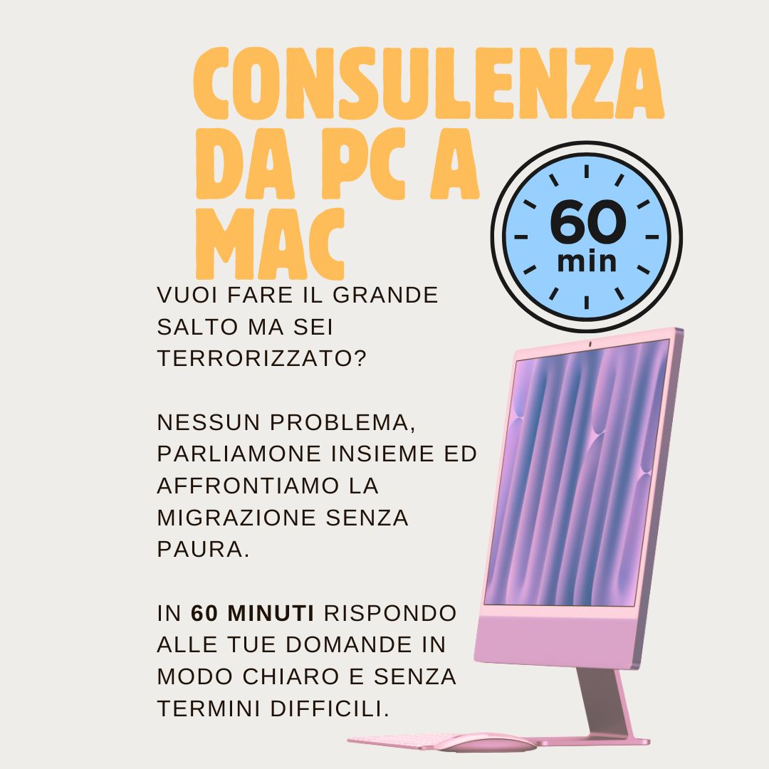 Consulenza “Da PC a Mac” – 60 minuti | Passaggio senza stress