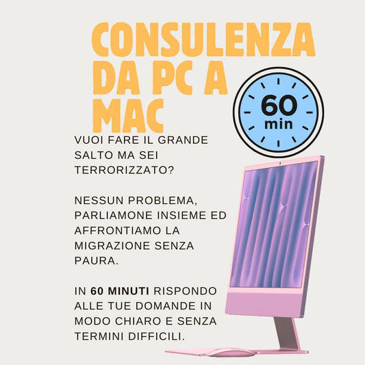 Consulenza “Da PC a Mac” – 60 minuti | Passaggio senza stress